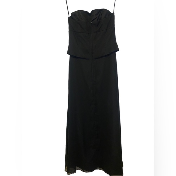 Vintage Jordan Black Strapless/ Halter Chiffon Maxi Gown Dress Size 8 - Picture 4 of 10